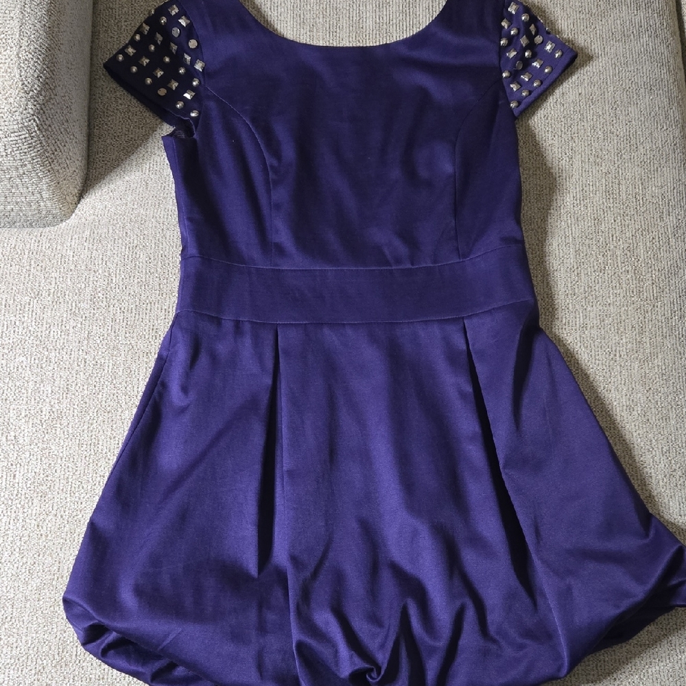 Elegant Purple Mini Bubble Dress